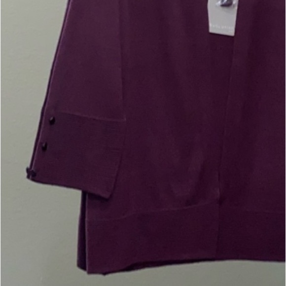 Evolution by Cyrus Myna Button Sleeve Burgundy Open Front Cardigan Size M - Picture 7 of 9